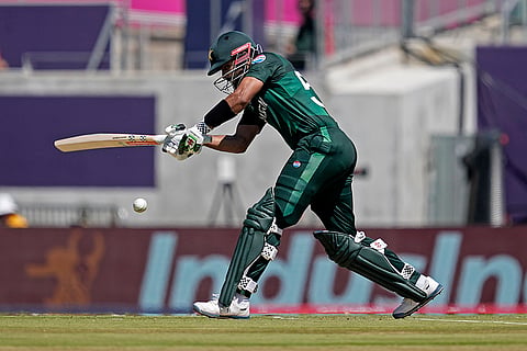 Babar Azam plays a shot